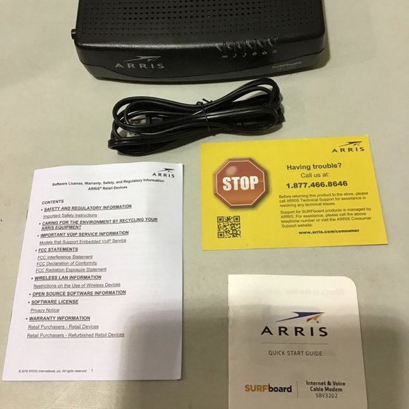 ARRIS SURFBOARD 3.0 DESKTOP CABLE MODEM‎ DOCSIS SBV3202 XFINITY INTERNET & VOICE - Picture 6 of 12